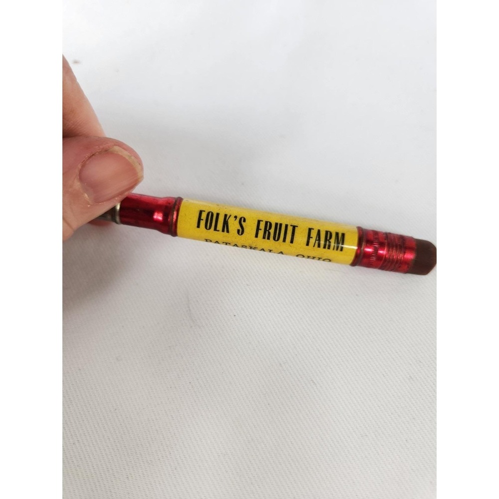 Vintage Folk's Fruit Farm Advertising‎ Bullet Pencil Farming Pataskala Ohio